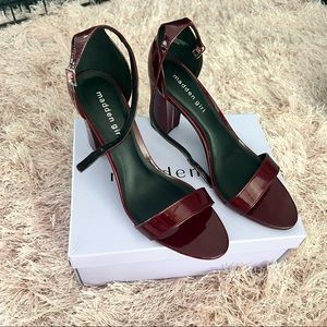 brand new! Madden Girl Maroon Patent Block Heels 10